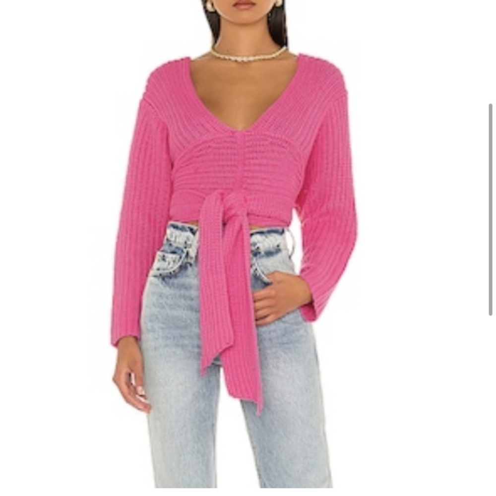 Revolve sweater atoir backless pink sweater
